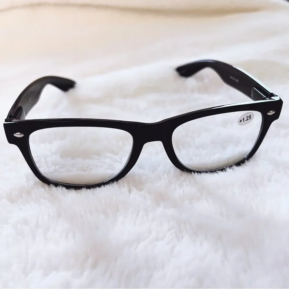 Tyler Black Rectangular Reader Glasses - Picture 7 of 11